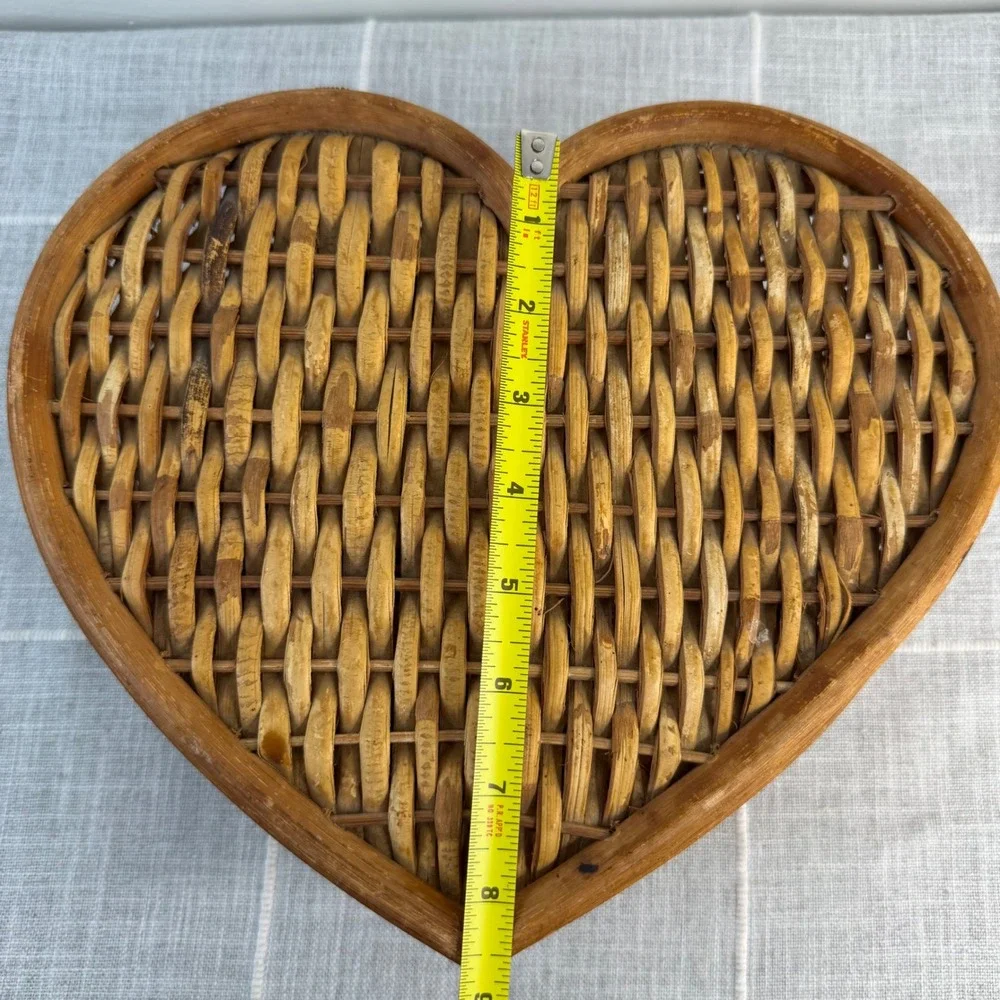 Cottagecore‎ Heart Hinged Lid Storage Basket 11.5